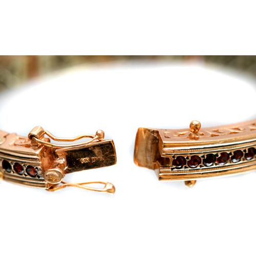 14k Rose Gold and Garnet Bracelet