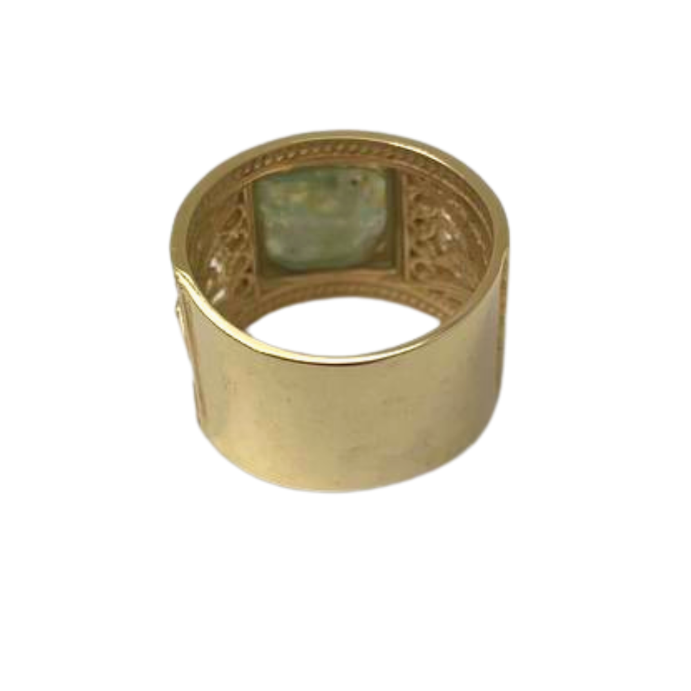 Roman Glass Ring - 14k Gold Square