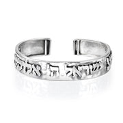 Hammered Sterling Silver Shema Yisrael Bracelet
