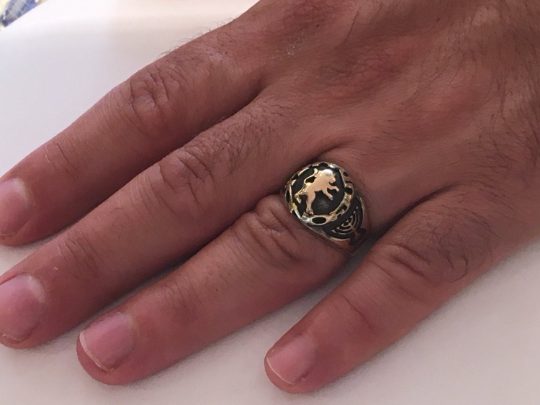 14K Gold Men's Signet Ring Lion of Judah