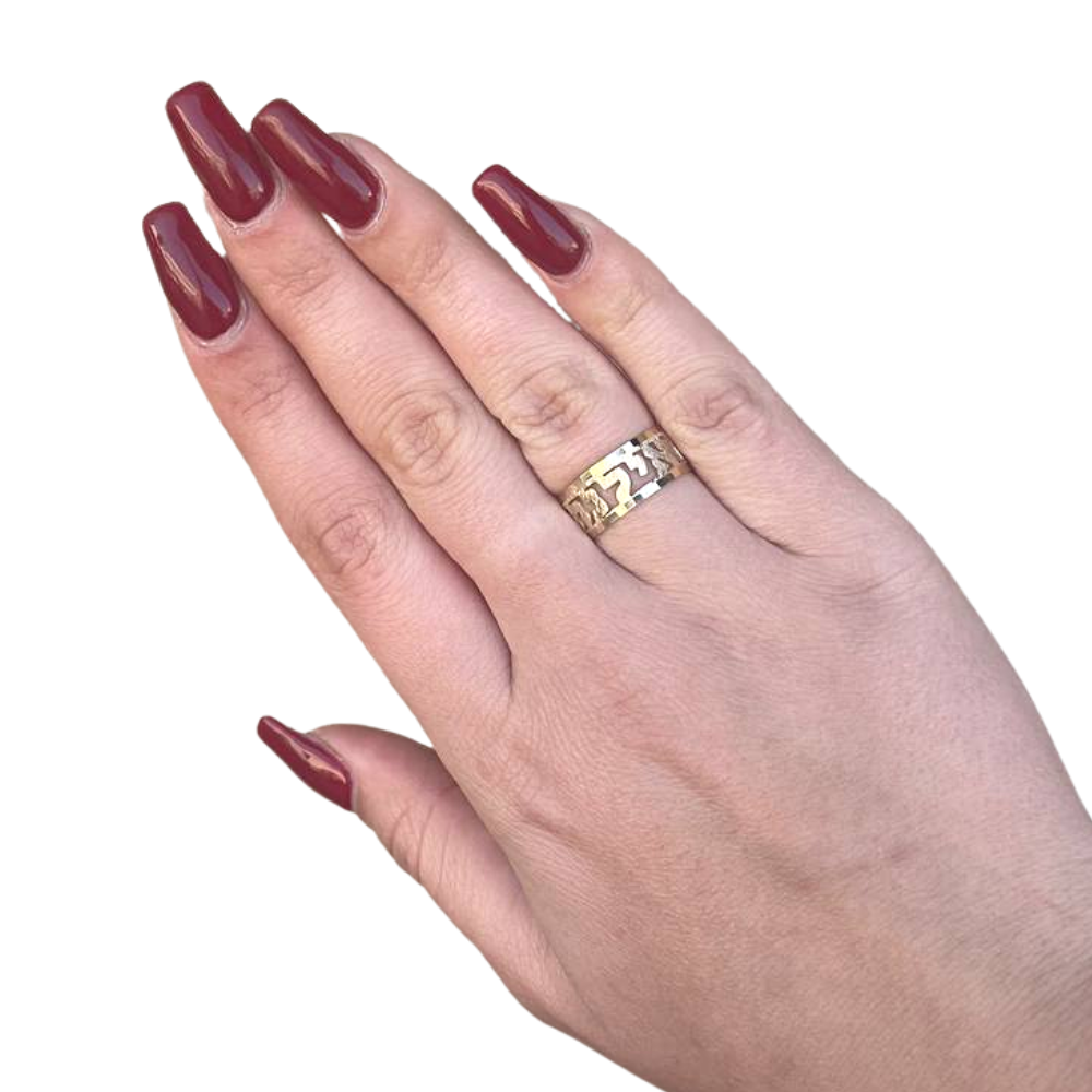 14k Gold Diamond-Cut Name Ring