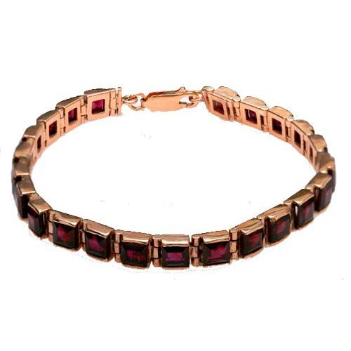 14k Rose Gold Garnet Tennis Bracelet