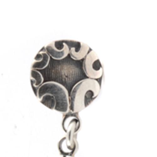 Silver Double Circle Roman Glass Earrings