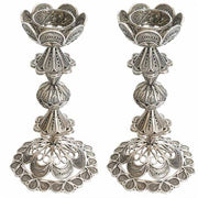 Sterling Silver Flower Filigree Candle Holders