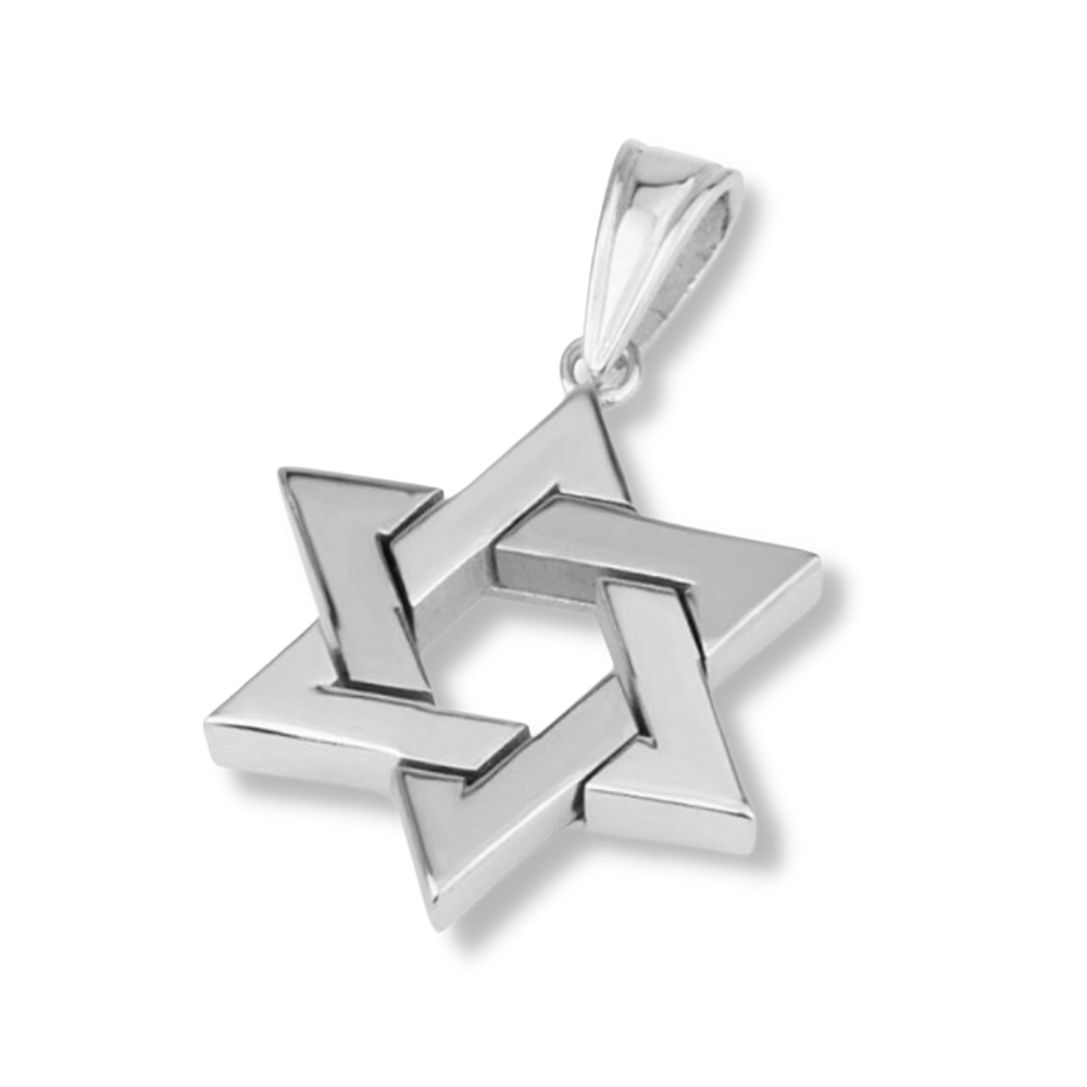 Interwoven Star of David Pendant in 14K Gold