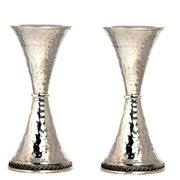 Silver Hammered Candle Holders