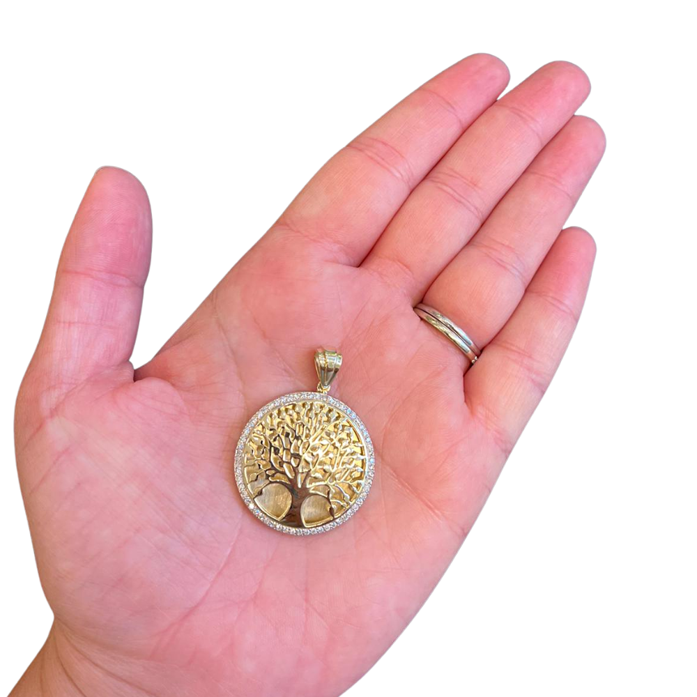 14K Gold and Diamond Tree of Life Pendant