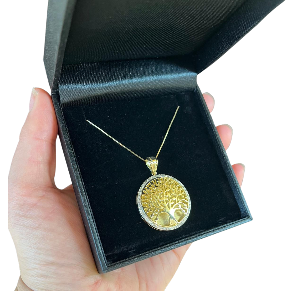 14K Gold and Diamond Tree of Life Pendant