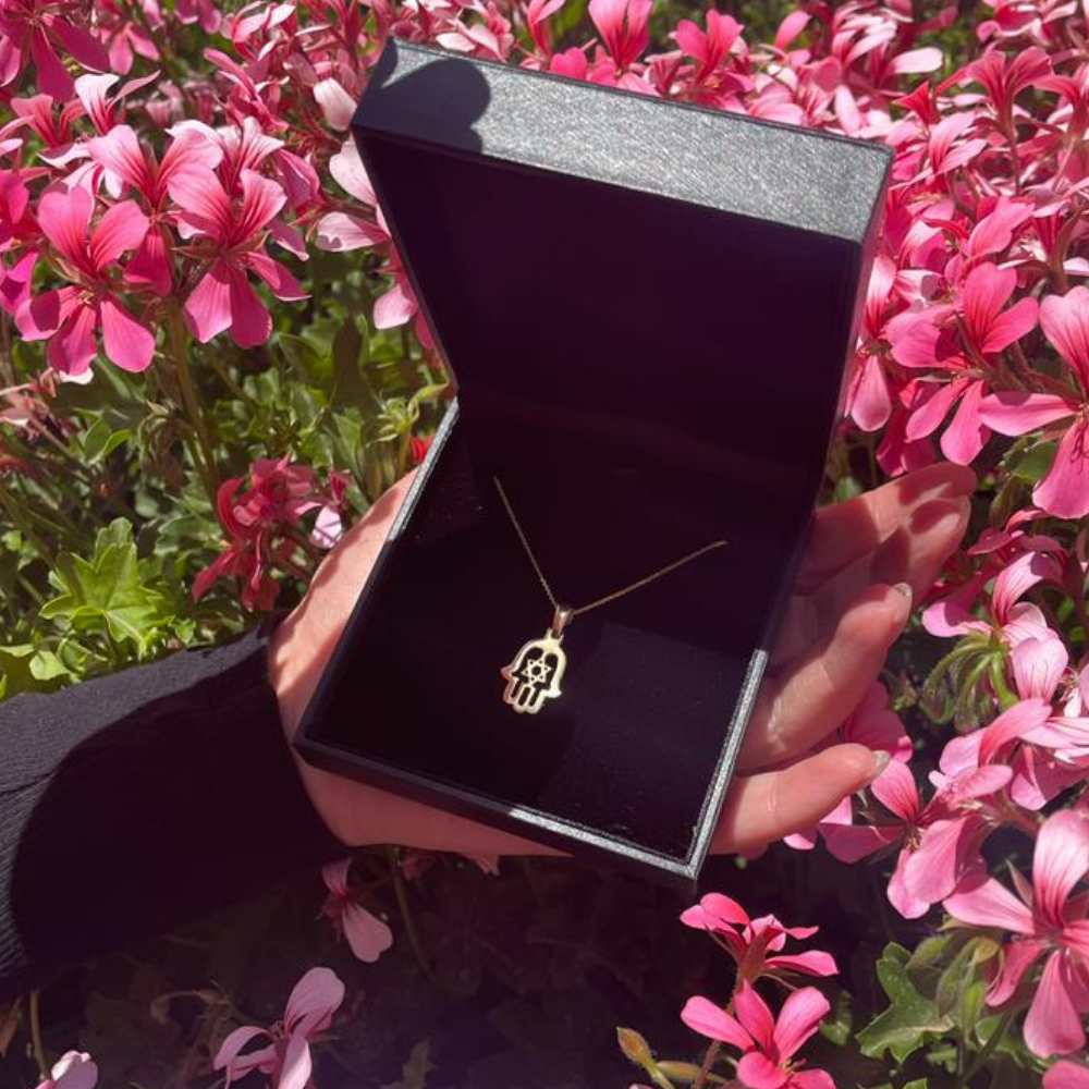 Star of David Hamsa Pendant in 14K Gold