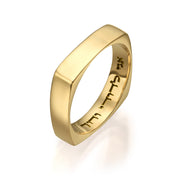 14K Gold Square Wedding Band