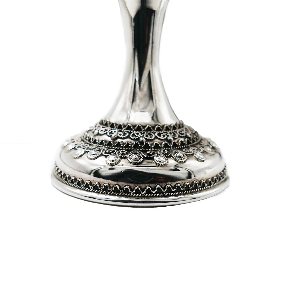 Sterling Silver Filigree Kiddush Cup with Stem