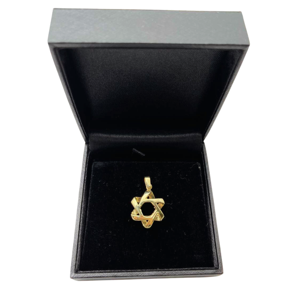 Pinwheel Star of David Pendant in 14k Gold