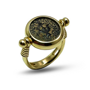 14k Gold Ancient Maccabean Coin (Widow's Mite) Ring-cum-Pendant