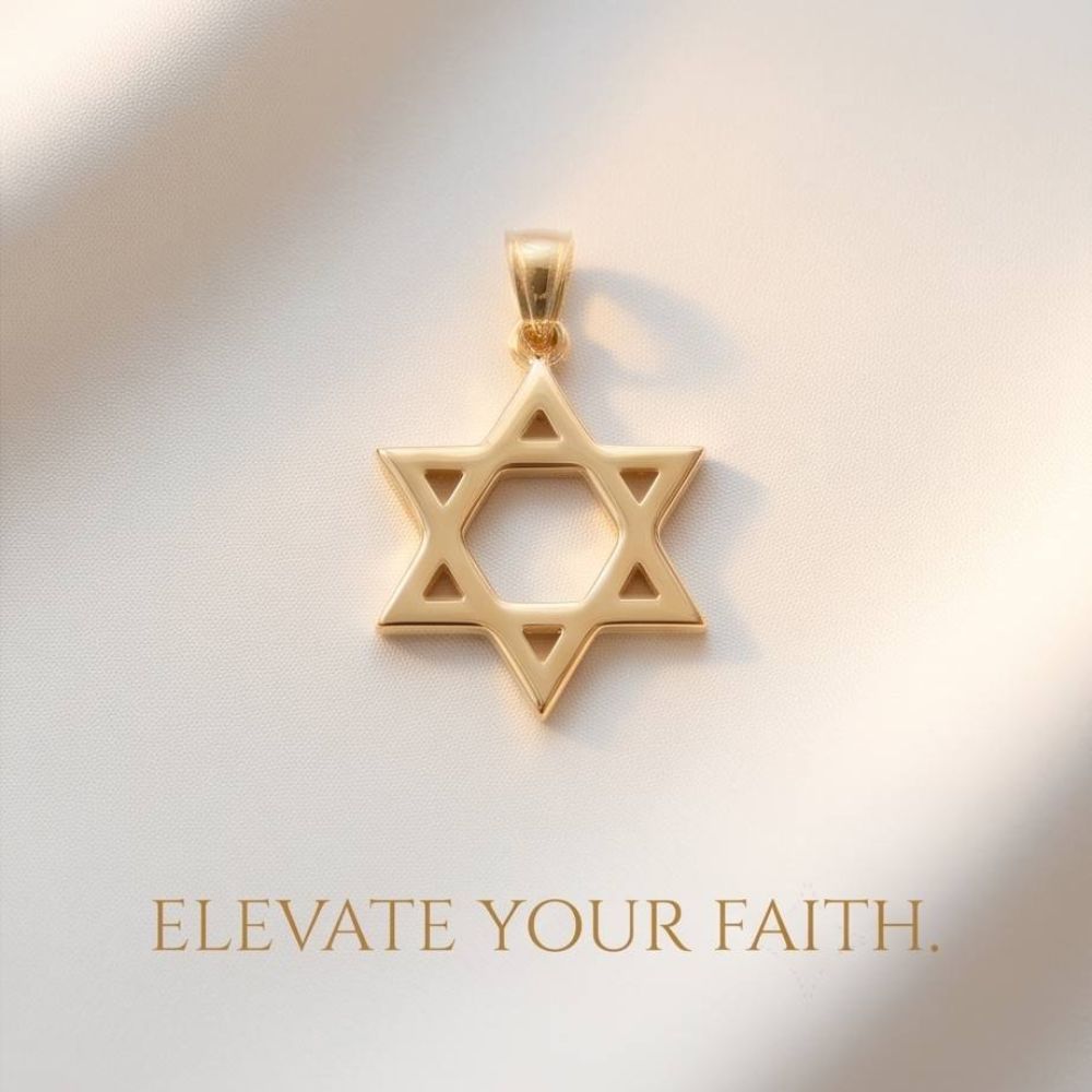 14k Gold Smooth Star of David Pendant