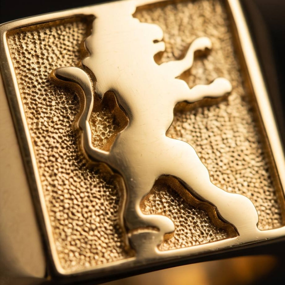 14k Gold Lion of Judah Signet Ring
