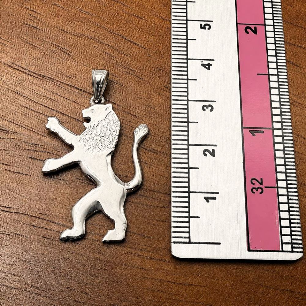 Rising Lion of Judah Pendant in Sterling Silver