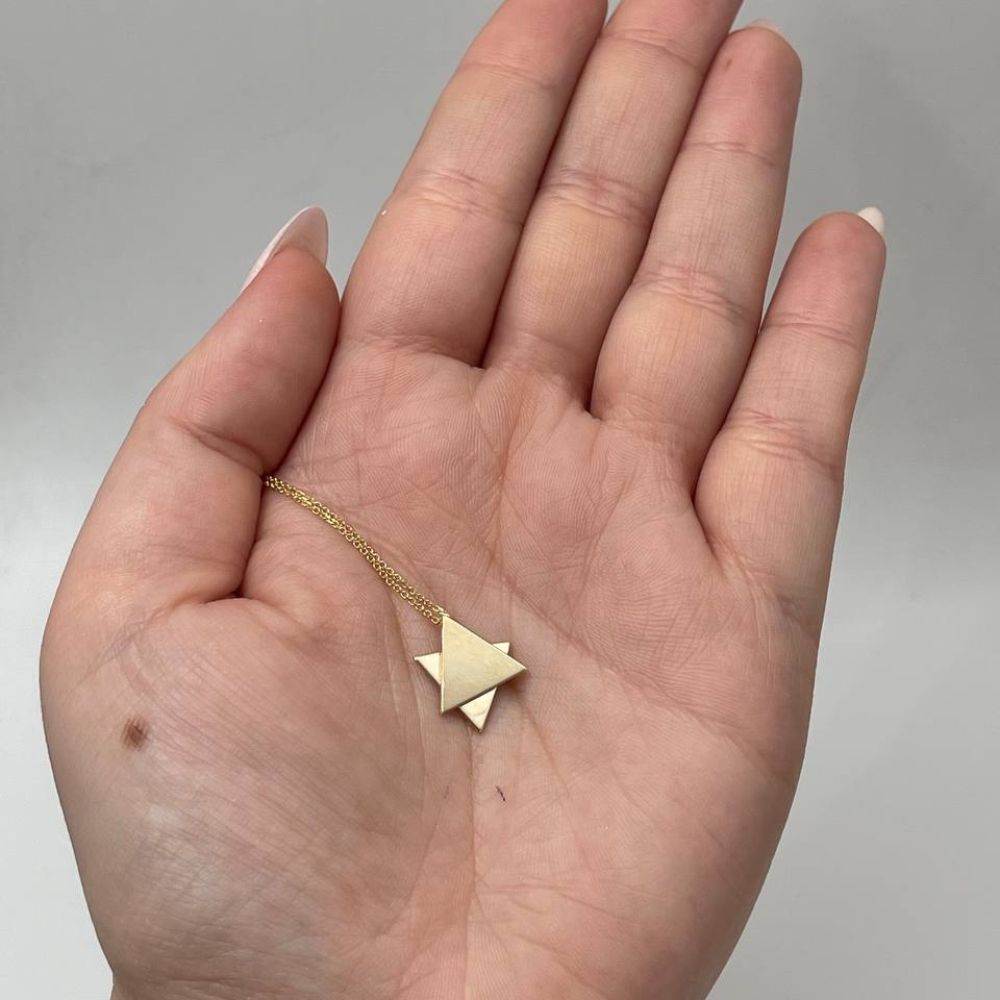 Movable Star of David Necklace in 14K Yellow Gold