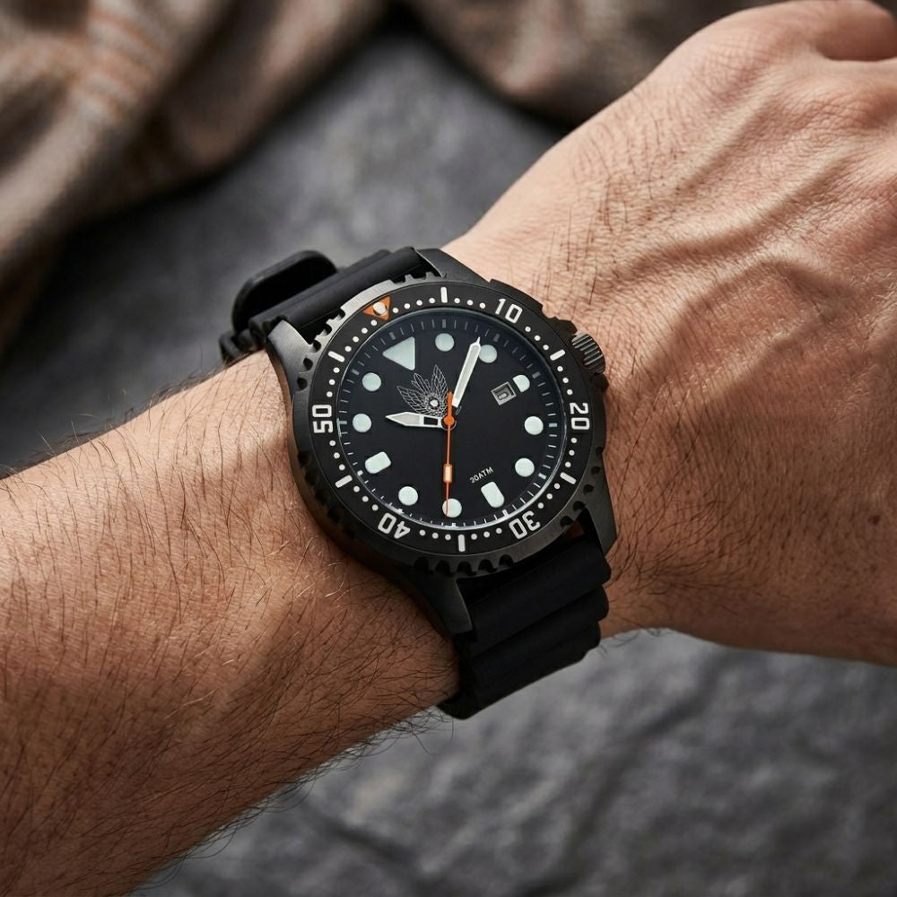 Soldiers Watch with Air Force Emblem 44mm Military Quartz 200M Waterproof