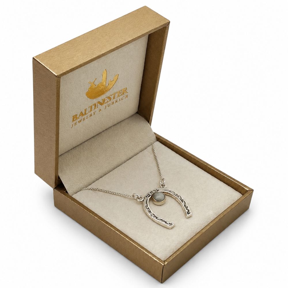 Horseshoe Protection Necklace with Chrysoberyl Stone