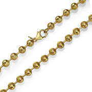 14K Gold Large Diamond Cut Ball Chain - 5mm Heavyweight