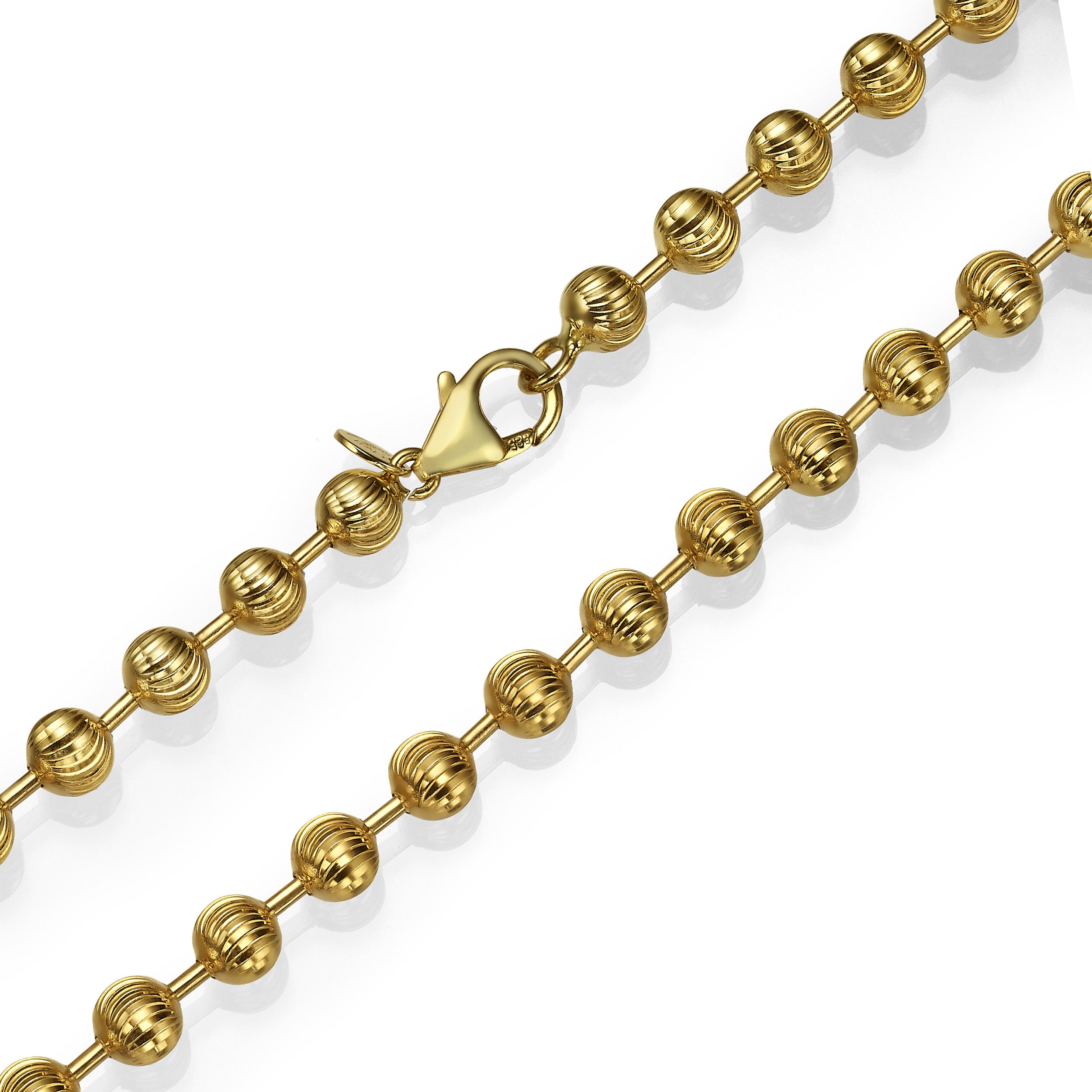 14K Gold Large Diamond Cut Ball Chain - 5mm Heavyweight