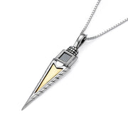 Sword Pendant with Nano Bible in Silver and Gold