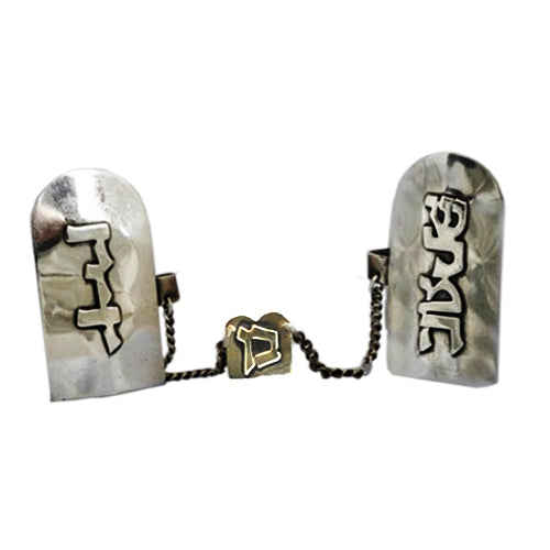 Silver Name Ten Commandments Talit Clip