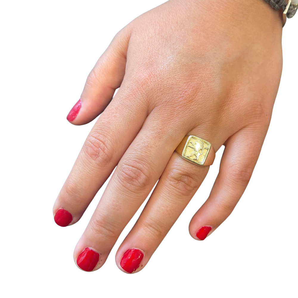 14k Gold Lion of Judah Signet Ring