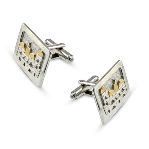 Silver and Gold Jerusalem Skyline Cufflinks