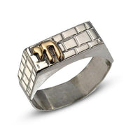 Silver and 14k Gold Western Wall Ring