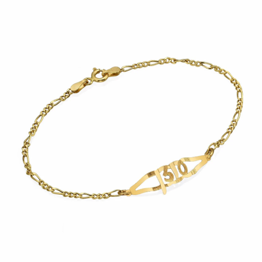 14k Gold Leaf Name Bracelet