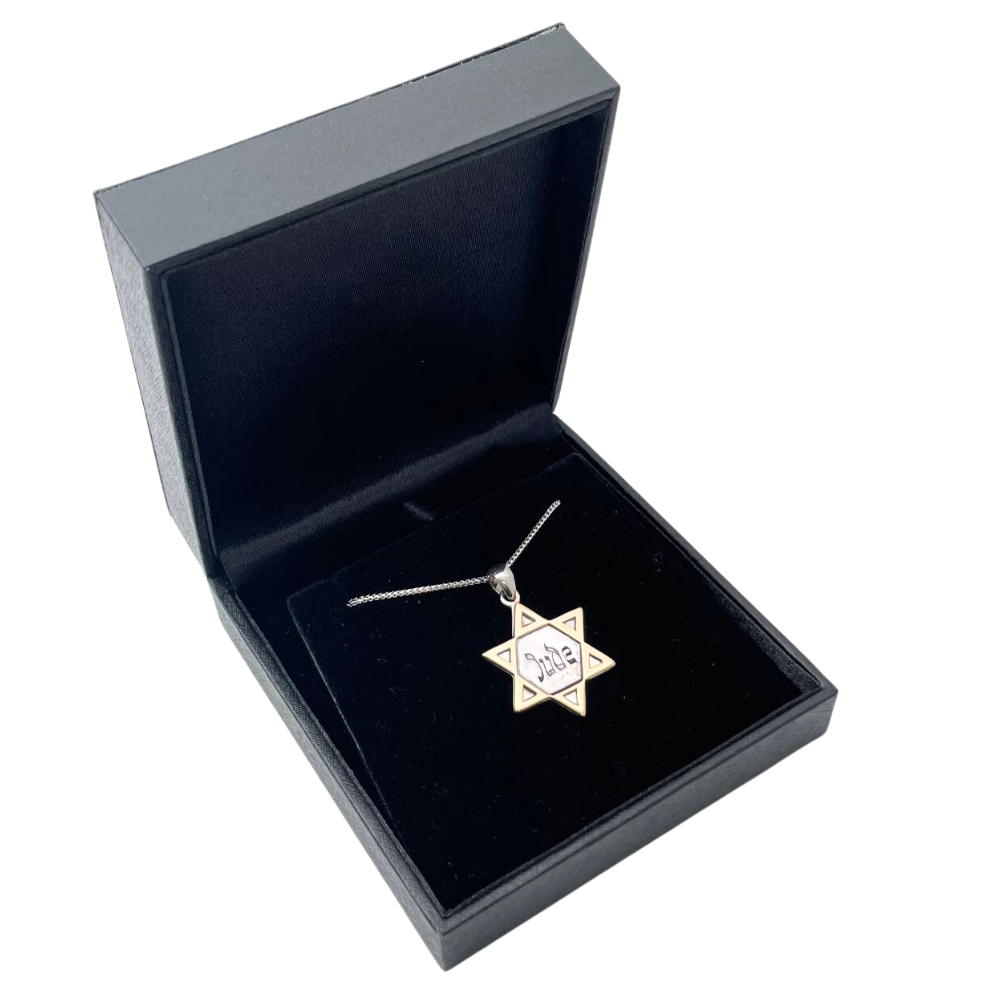 Star of David Jude Never Again October 7 Pendant in 14K Gold