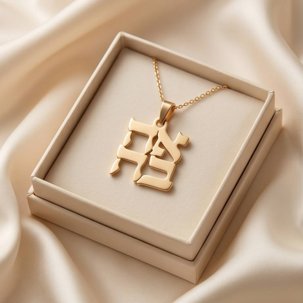 Ahava Pendant Double Thickness in 14k Gold