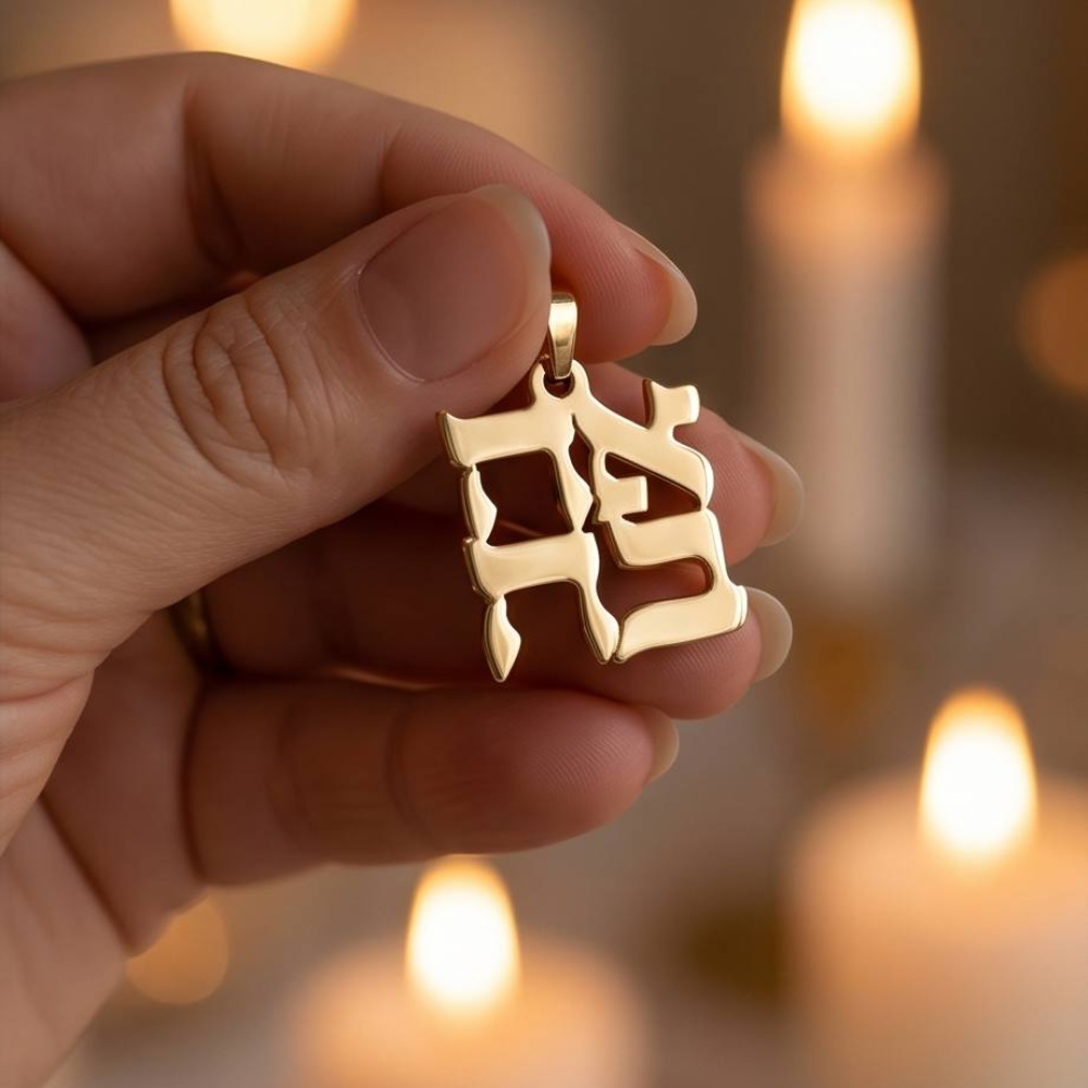 Ahava Pendant Double Thickness in 14k Gold