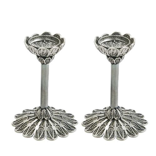 Mini Silver Filigree Candlesticks