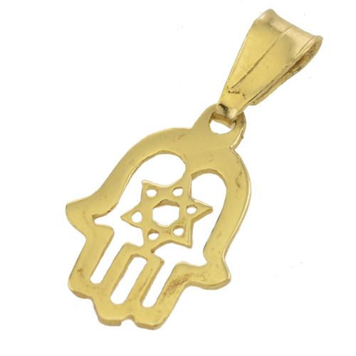 Star of David Hamsa Pendant in 14K Gold