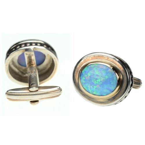 Silver & Gold Opalite Cufflinks