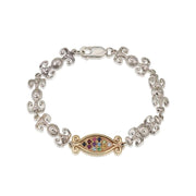 14K Gold and Silver Kabbalah Bracelet with Hoshen Gems