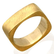 14k Brushed Yellow Gold Kabbalah Wedding Ring