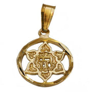 14k Gold Star of David Chai Pendant