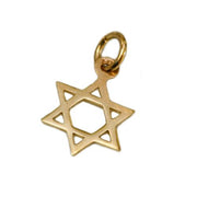 14k Gold Classic Star of David Charm Pendant