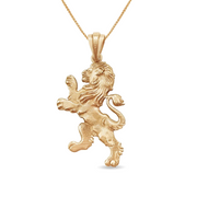 Large Lion of Judah Pendant in 14K Gold - 2.45"