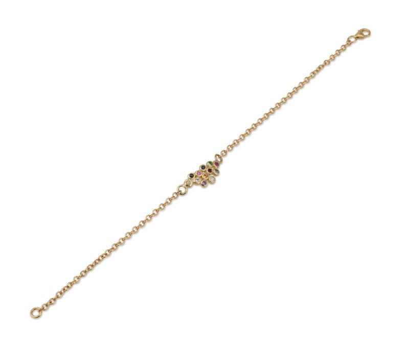 14K Gold Chain Bracelet with Hoshen Gems