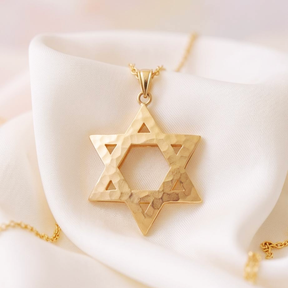 3D Reversible Star of David Pendant in 14k Gold