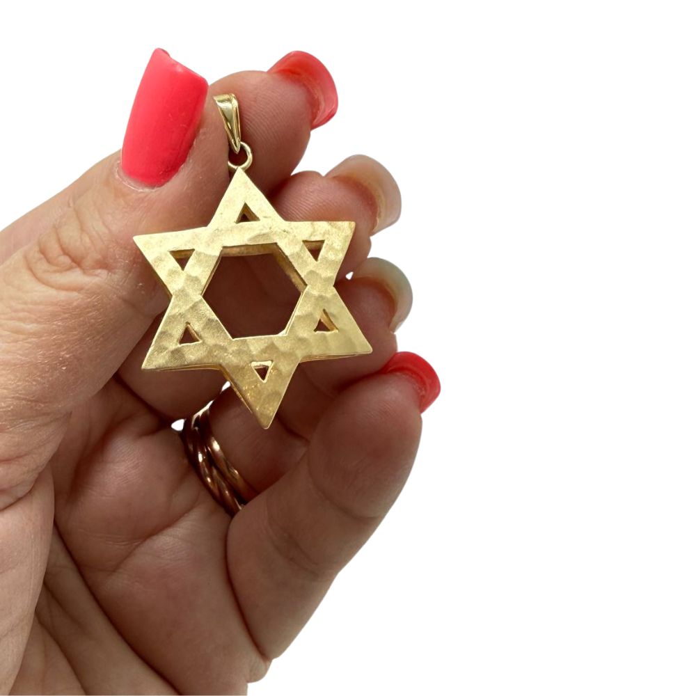 3D Reversible Star of David Pendant in 14k Gold