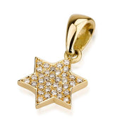 Diamond Mini Star of David Pendant in 18k Gold