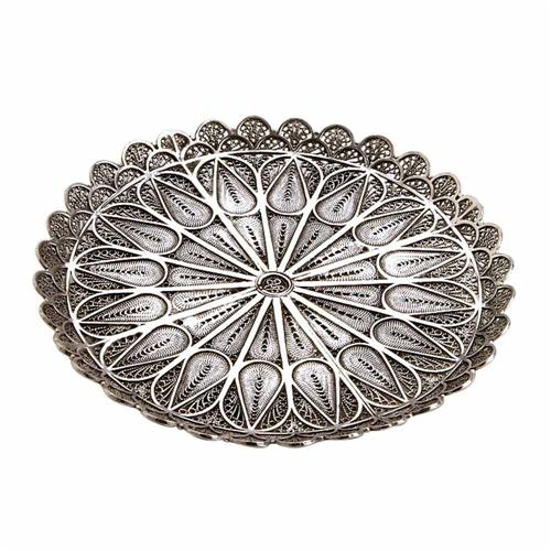 Sterling Silver Filigree Kiddush Cup Plate
