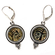 Ancient Roman Procurator Coin Silver Earrings