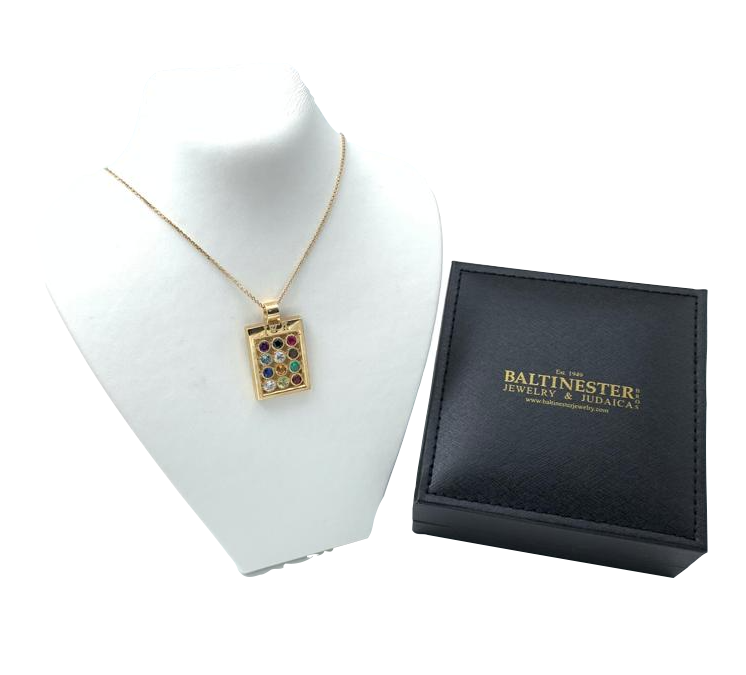 Choshen 14k Gold Pendant with Precious Stones