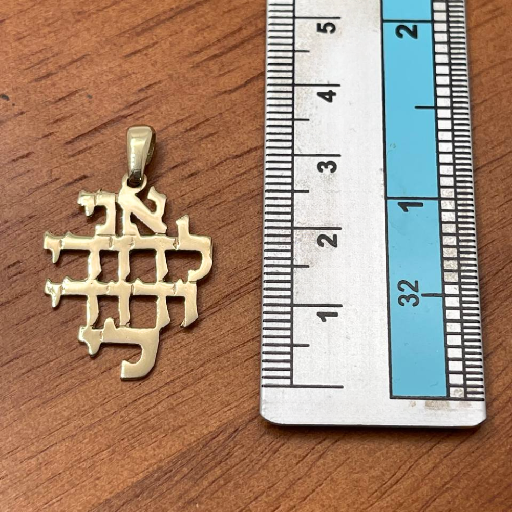 14k Gold Cutout Ani L'Dodi Pendant